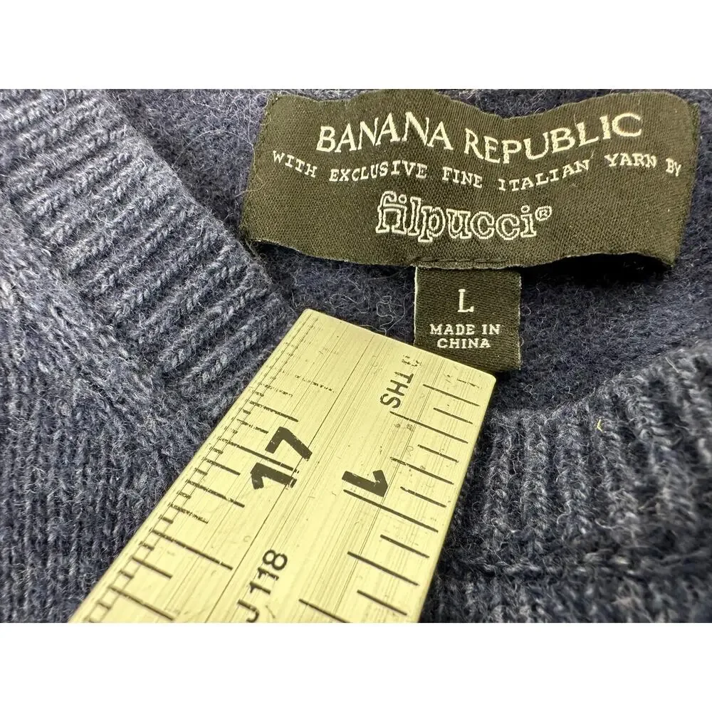 Banana Republic Fine Italian Wool Striped Sweater Size L